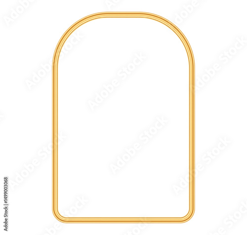 Gold geometric arch frame. 3d luxury arch decorative element for wedding invitation, grand opening, greeting card, certificate. Vector illustration for various design