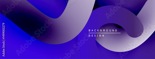 Abstract fluid shapes, purple hues dominate. Modern design, smooth gradients create depth, visual flow. Minimalist aesthetic.
