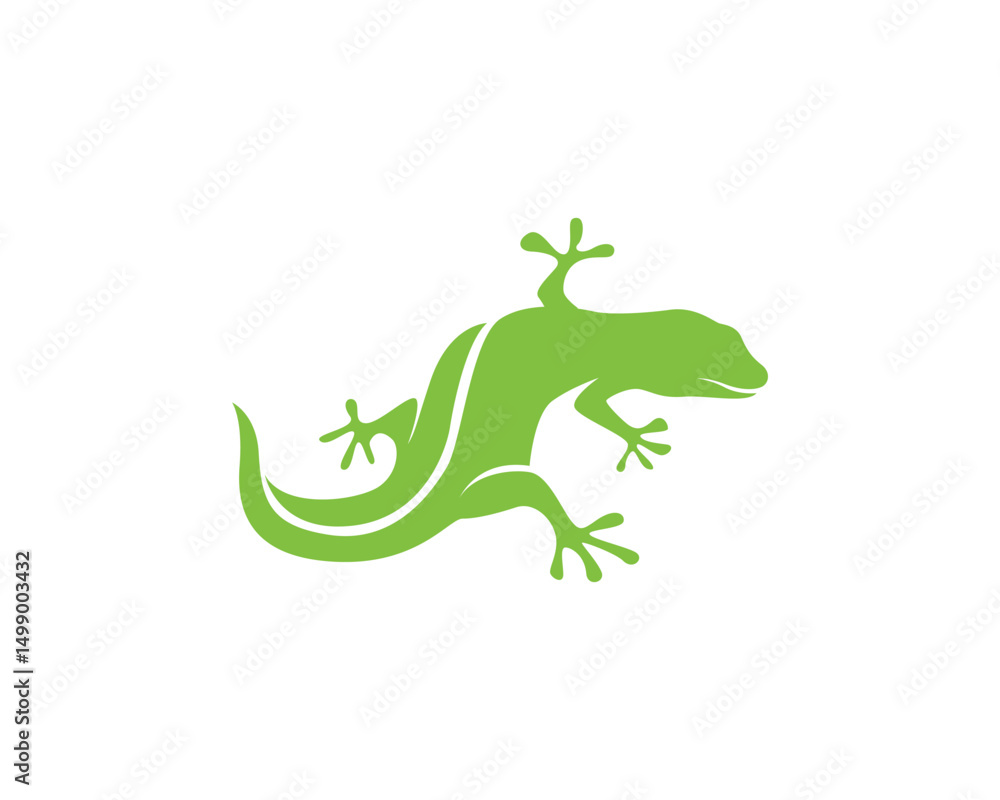 Naklejka premium Gecko green logo vector symbol