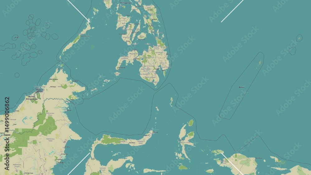 Balut Island in the Philippine Sea. Zoom in animation Stock Video ...