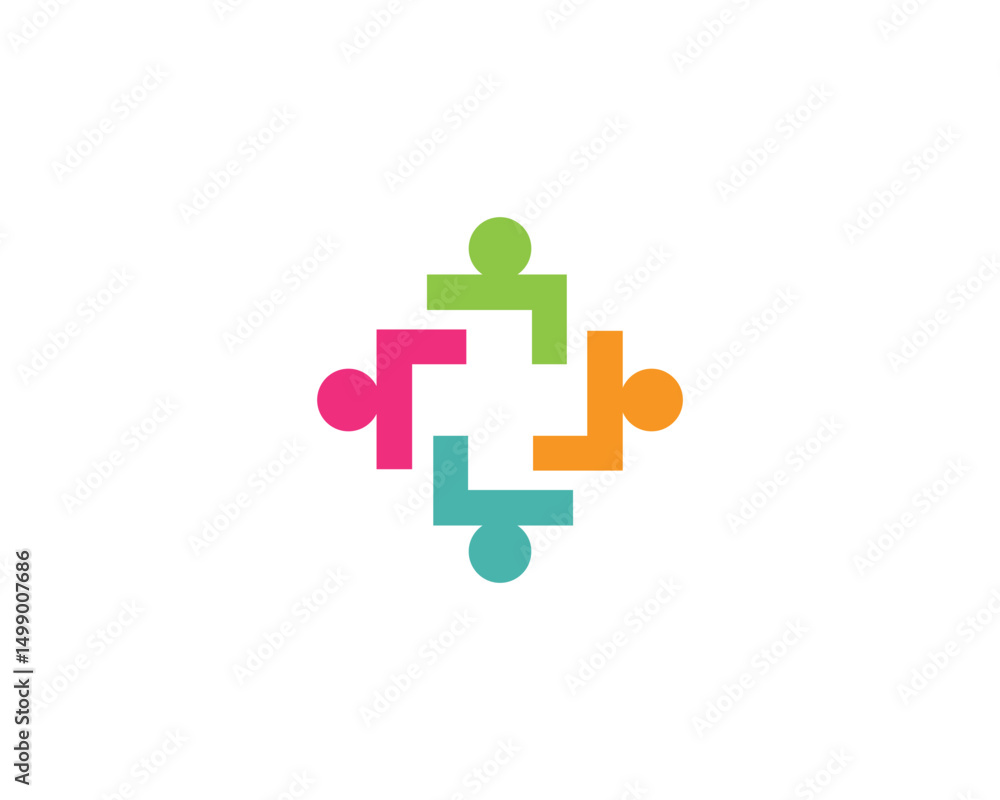 Obraz premium Community people group logo vector