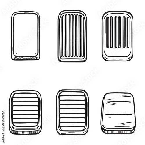 minimalist line art vector of footboard design concept