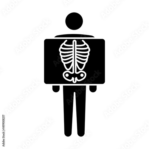 X-ray black icon, scanner, sign design