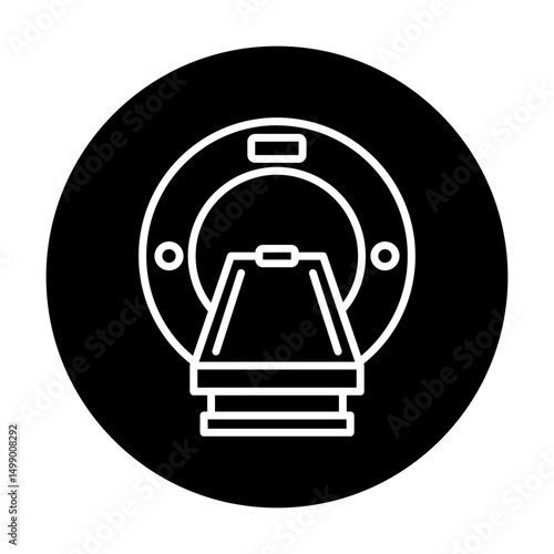 MRI machine icon. Magnetic resonance imaging machine isolated on background vector illustration.