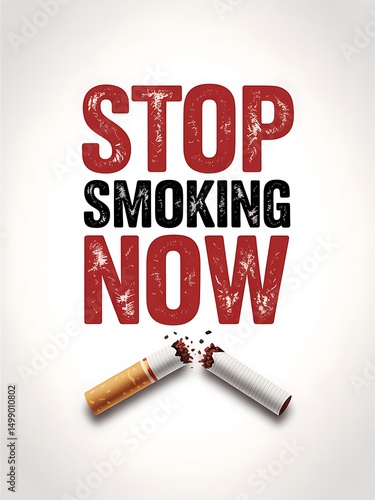 Bold declaration to abstain from smoking cigarettes immediately for health reasons