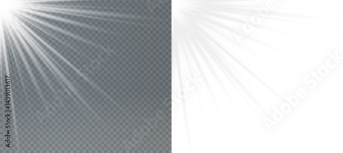 Glittering Silver Light Burst — Grey Vector Flare with Radiant Sparkles, Transparent Lens Effects, and Shiny Star Elements for Abstract Celebrations or Magical Backgrounds