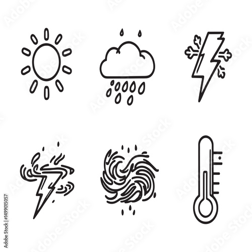 minimalistic weather station line drawing vector artwork
