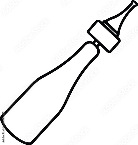 A metal bottle opener, an isolated tool for wine, stands ready against a white background