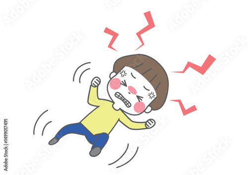 癇癪を起し寝転がって暴れている子ども