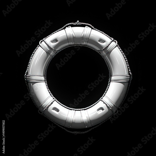 White life preserver,  isolated