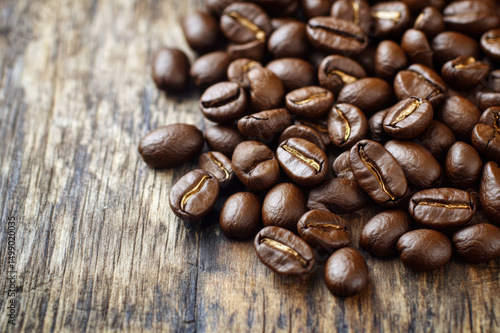 Wallpaper Mural Roasted coffee beans on wooden background closeup Torontodigital.ca