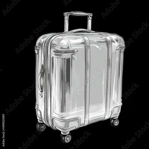 A shiny silver suitcase
