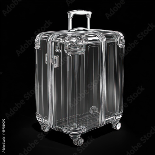 Transparent luggage, showcasing structure