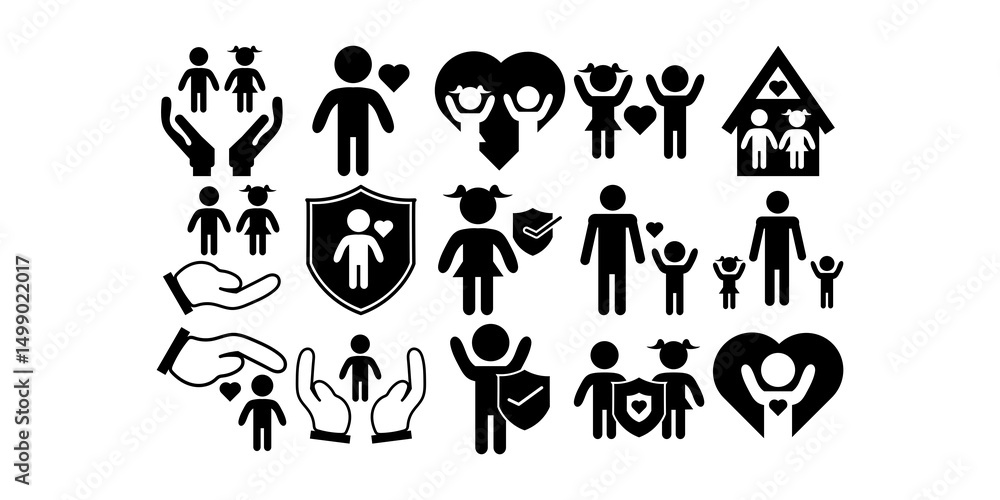 Fototapeta premium Children Care Icon