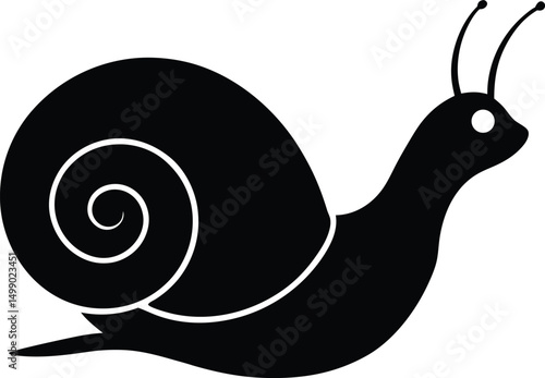 Cute cartoon snail vector illustration with a spiral shell on a white background
