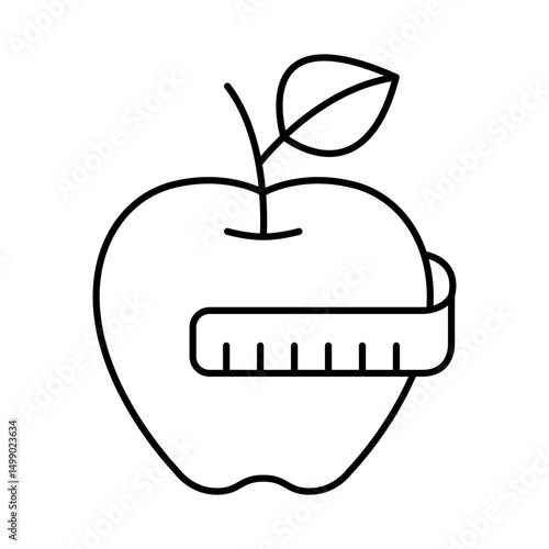 Diet Line Icon. Fitness, Health, Healthy Lifestyle, Wellbeing, Exercise, Health Care, Sport, Workout Editable Stroke Vector Illustration