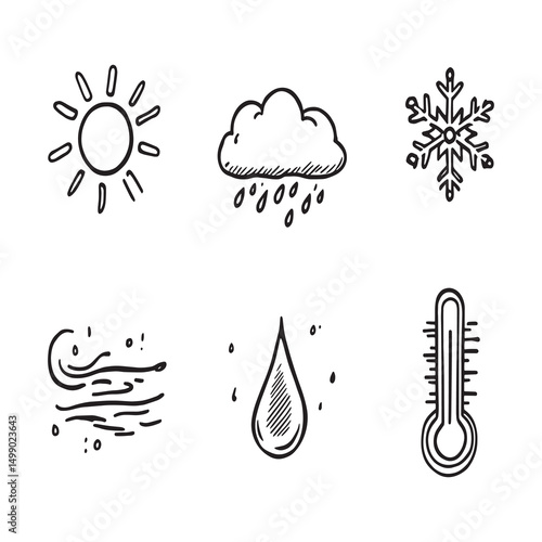 modern weather station line art vector design illustration
