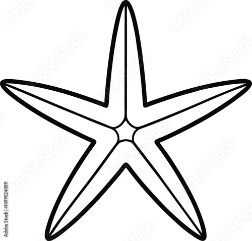 Black star symbol illustration on a white background, perfect for a Christmas decoration or a nautical design element