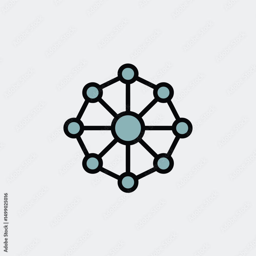 Outlined Network Structure Icon Depicting System Integration, Connectivity, Data Flow and Cloud-Based Platform Operations in Digital and IT Applications Outlined Network Structure Icon Depicting System Integration, Connectivity, Data Flow and Cloud-Based Platform Operations in Digital and IT Applications