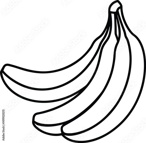 Tropical yellow banana cartoon vector illustration of a sweet healthy fruit drawing