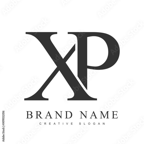 XP trendy logotype template. Initial letter x and p classic font style. Creative logo for company name or identity.