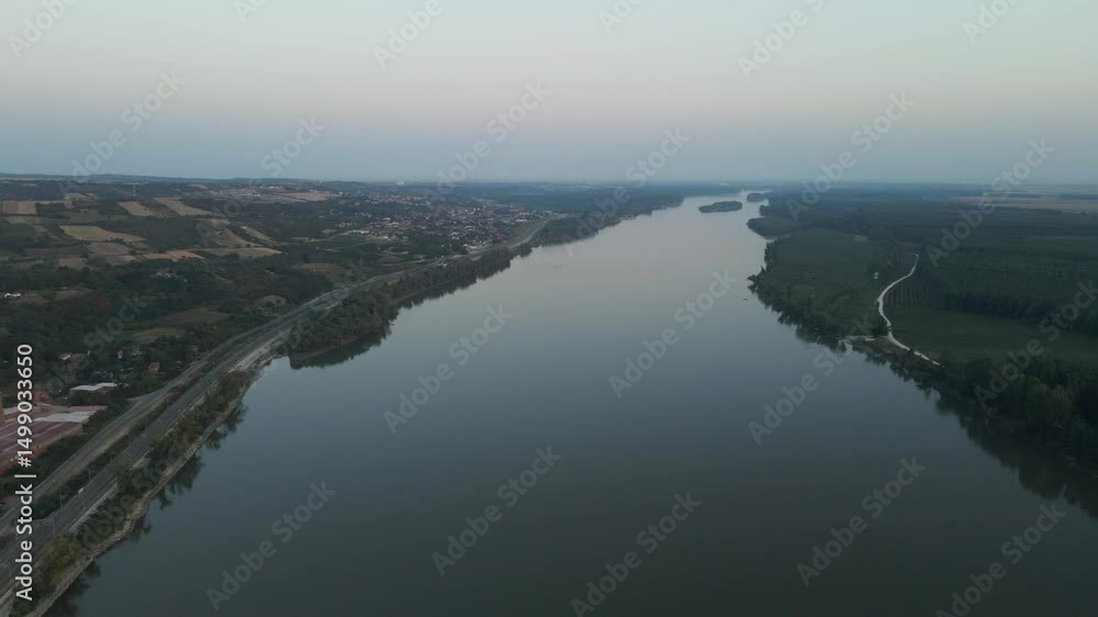 Exploring the Serene Danube River in Sremski Karlovci at Dusk Exploring the Serene Danube River in Sremski Karlovci at Dusk