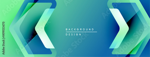 Abstract gradient background. Blue, green hues create dynamic visual flow. Modern design elements suggest movement, energy. Text reads background design.