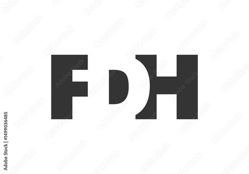 FDH logo design. Initial letter F D H bold font style for tech startups, consulting, corporate branding. Creative company name, headlines typography identity, trendy logotype. FDH logo design. Initial letter F D H bold font style for tech startups, consulting, corporate branding. Creative company name, headlines typography identity, trendy logotype.