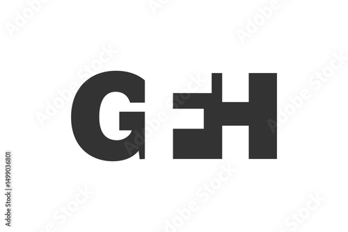 GFH logo design. Initial letter G F H bold font style for tech startups, consulting, corporate branding. Creative company name, headlines typography identity, trendy logotype.