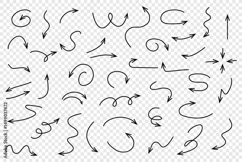 Hand drawn vector arrows doodle Hand drawn vector arrows doodle