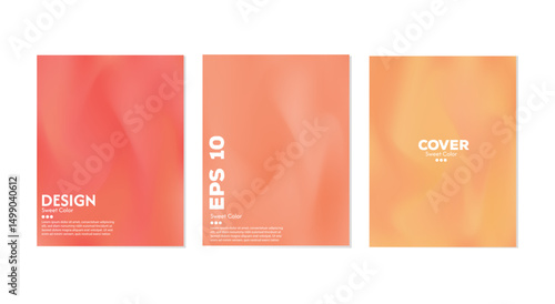Soft orange abstract liquid wave background collection. Gradient colors. Dark and light color merging effect. Modern design template for web cover, ad banner, poster, brochure, flyer.