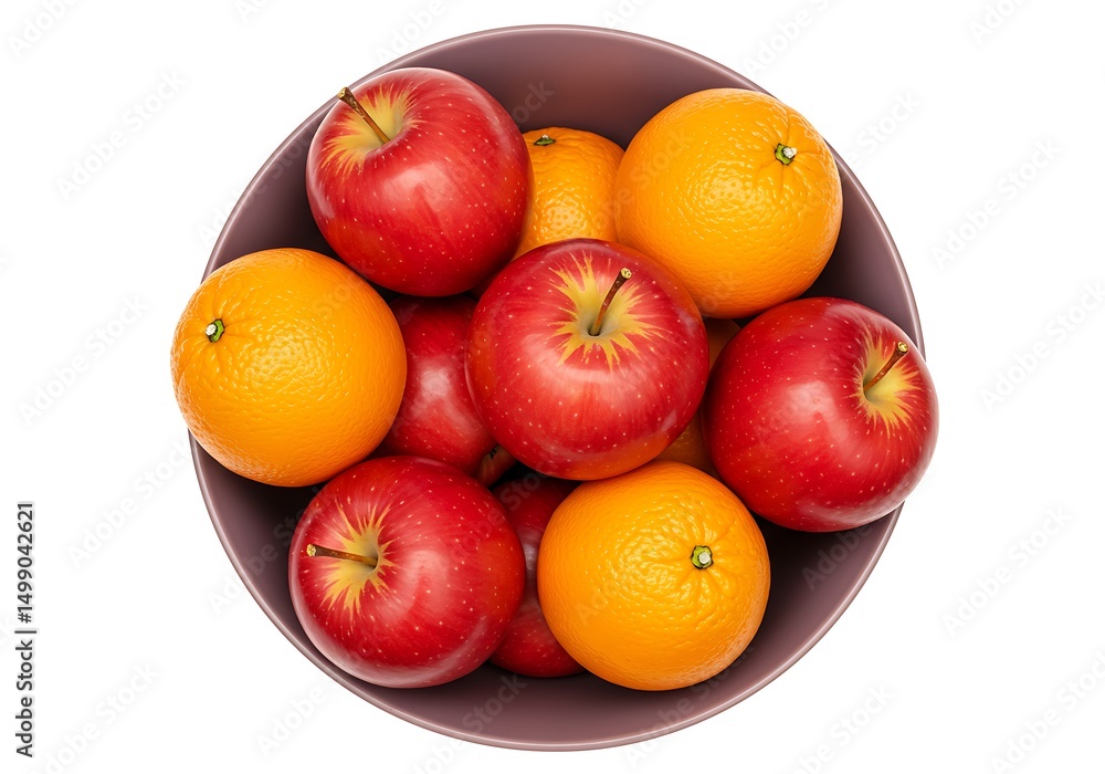 Bowl of apples and oranges isolated on white background Bowl of apples and oranges isolated on white background
