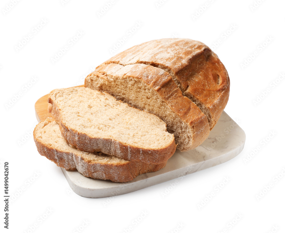 Pieces of fresh bread isolated on white Pieces of fresh bread isolated on white
