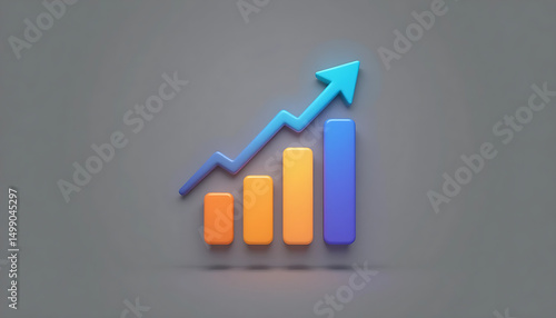 business graph with arrow