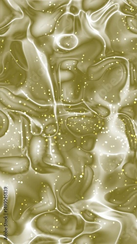 Vertical Golden Fluid Motion with Sparkling Particles Abstract Background