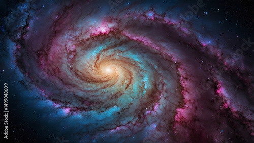 Vibrant Cosmic Nebula in Deep Space – Abstract Sci-Fi Fantasy Background. AI generated