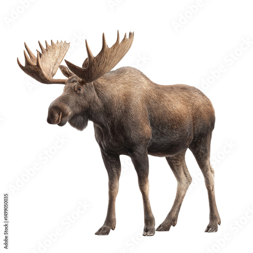 Wallpaper Mural Majestic moose standing in a serene forest environment, showcasing its impressive antlers and natural habitat Torontodigital.ca