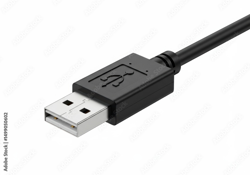 Close-up of a Usb Cable on White Background Close-up of a Usb Cable on White Background