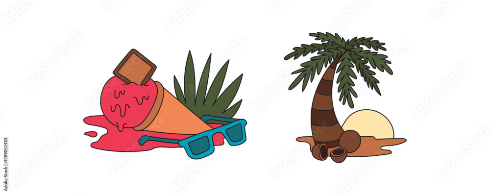 Naklejka premium Summer time Collection