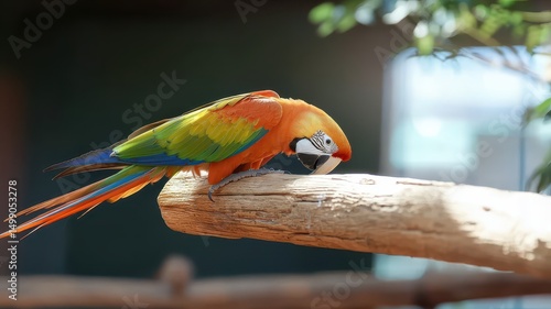 Vibrant artistic image of a parrot in a rainforest, showcasing wildlife and natural beauty.