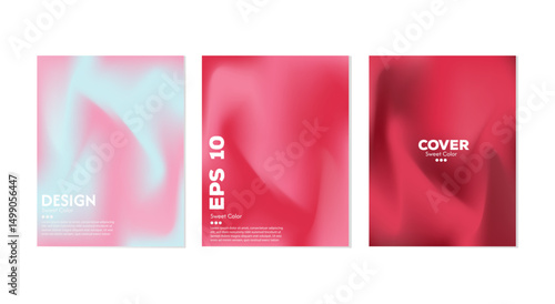 Abstract liquid wave background collection. Gradient colors. Dark and light color merging effect. Modern design template for web cover, ad banner, poster, brochure, flyer.
