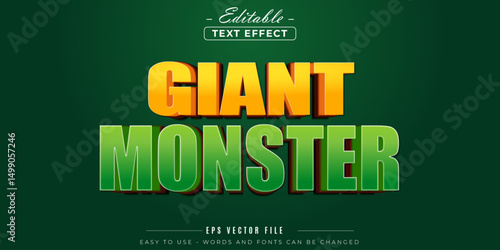 Giant monster editable text effect.