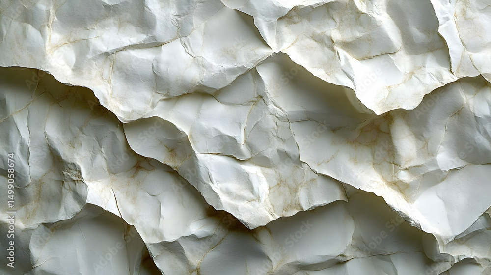 Obraz premium Crumpled White Paper Texture Background
