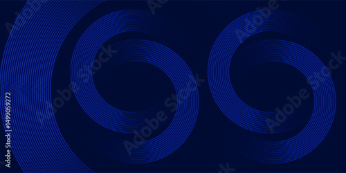 abstract dark background with glowing lines circles. vector illustration