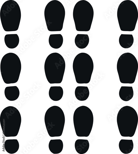 Simple Black Animal Tracks on a White Background