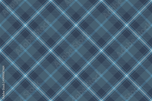 Gentle background textile pattern, trade plaid tartan fabric. Complexity check vector seamless texture in cyan and blue colors.