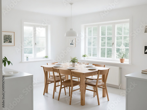 Wallpaper Mural  Scandinavian Dining Space Torontodigital.ca