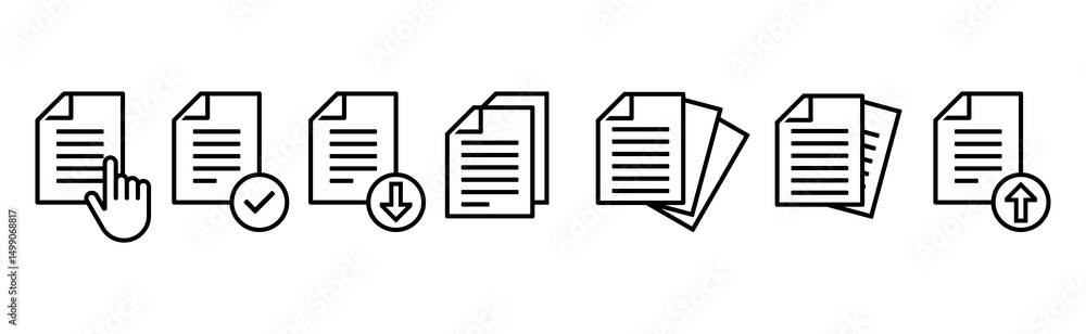 Document Web Icon Set in Line Style. Collection of File Linear Icons, Including files, format, image, text, papers, folder, certificate, invoice, share, folder, management and More. Editable Stroke Document Web Icon Set in Line Style. Collection of File Linear Icons, Including files, format, image, text, papers, folder, certificate, invoice, share, folder, management and More. Editable Stroke