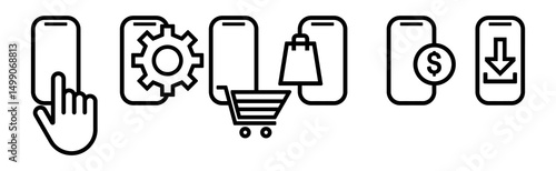 Set icon, button, shopping, cart, buy, vector, web, symbol, shop, sign, internet, business, illustration, basket, store, design, sale, online, icons, set, phone, 3d, market, buttons, trolley