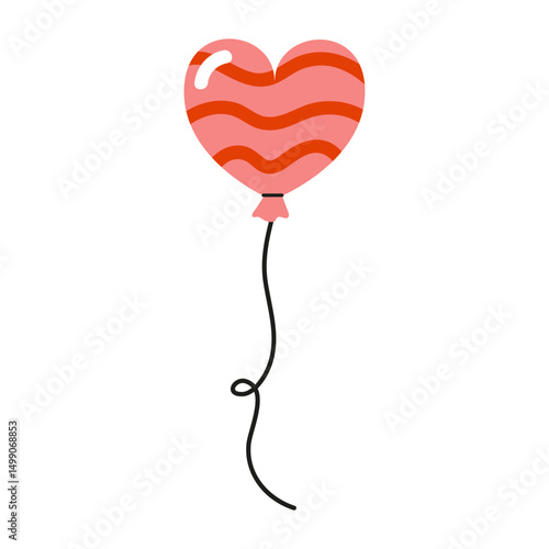 Heart balloon in playful design floating against a simple background